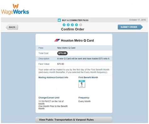 WageWorks Commuter Card